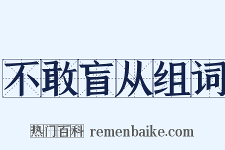 不敢盲从组词是什么意思的图片